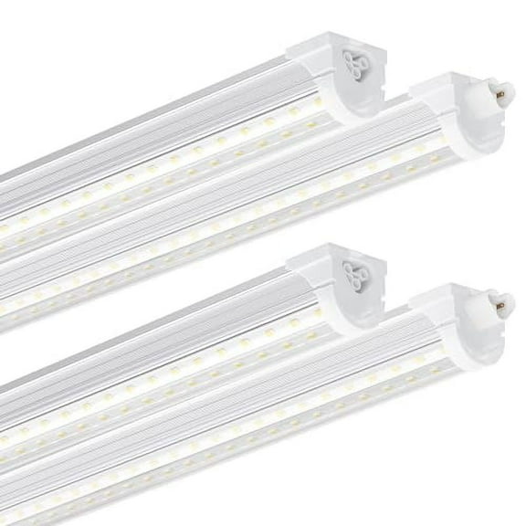 Ensenior 4 Pack 4 FT Led Shop Lights, 6000K Clear White, 5000LM Super Bright, 36W Equivalency 468W, Commercial Bay Lighting, U-Shaped Linkable Shop Lights Plug in for Garage, Workshop, FCC Certified