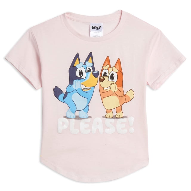 Camiseta Bluey Bingo para niñas pequeñas, rosa claro, 3T