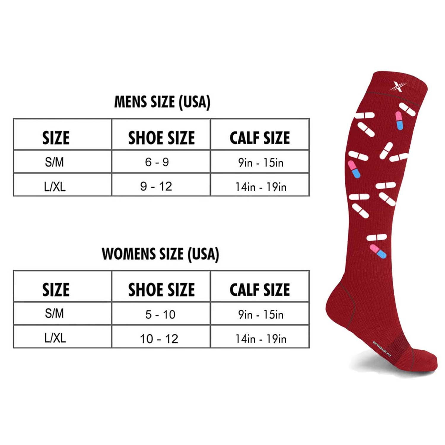 Compression Socks Knee High - Made for Running, Athletics and Pregnancy - 3 Pair