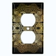 thumbnail image 2 of Metal Light Switch Plate Cover Blue Black Mandala Circle Tile Pattern MDL011, 2 of 13