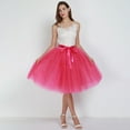thumbnail image 5 of Tulle Skirts for Women Elastic Waist Lace Up Bow Knee Length Layered Mesh Flowy A Line Tutu Skirts Puffy Skirt Fairy Skirt, 5 of 5