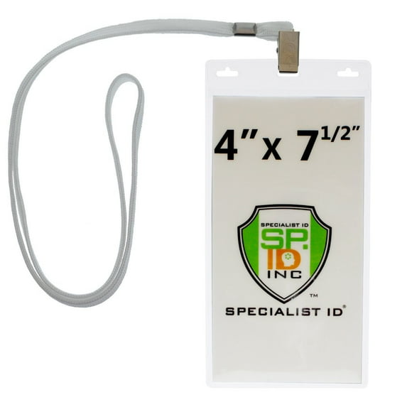 Special Event 4X7 Extra Large Ticket Holders with Lanyards for Pit Passes and Playoff Games (Pack of 10) (White)