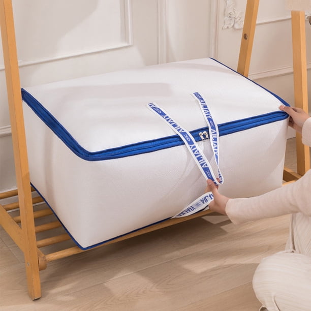 Fiudx Liquidación de ofertas flash Bolsa de almacenamiento de gran tamaño, plegable, móvil, manta, bolsa de almacenamiento, bolsa de almacenamiento para armario, caja de almacenamiento de ropa con as