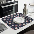 thumbnail image 3 of Pioneer Flower Floral Print Pattern Kitchen Dish Drying Mat 1 Pack, Ultra Absorbent Microfiber Drainer Mat, 16"x18", 3 of 6