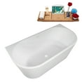 thumbnail image 4 of 58.5" Streamline B-400-153-WH Soaking Freestanding Tub and Tray With Internal Drain in Glossy White, 4 of 9