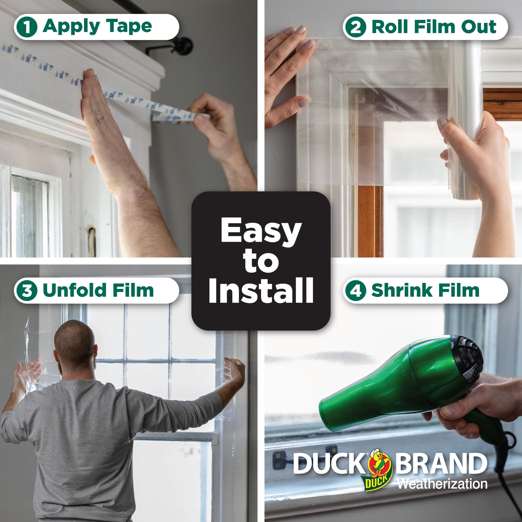 (3 pack) Duck Max Strength 62 in. x 126 in. Rolled Window Insulation Film Kit, Fits up to 3 Windows