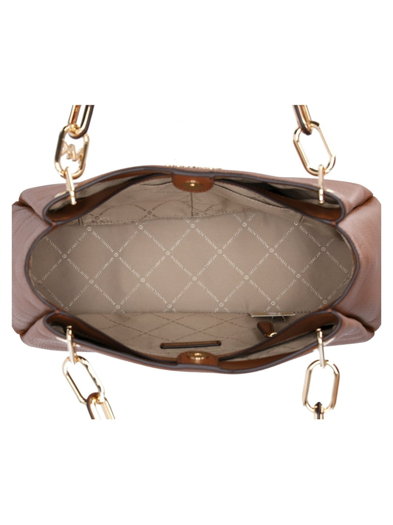 Michael Kors Trisha Medium Top Zip Handbags, Large Leather Body