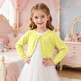 thumbnail image 6 of XYAIYT Knitted Cardigan for Girls Button Open Front Cropped Coat Thin Breathable Jacket for Kids 2-11 Years, 6 of 6