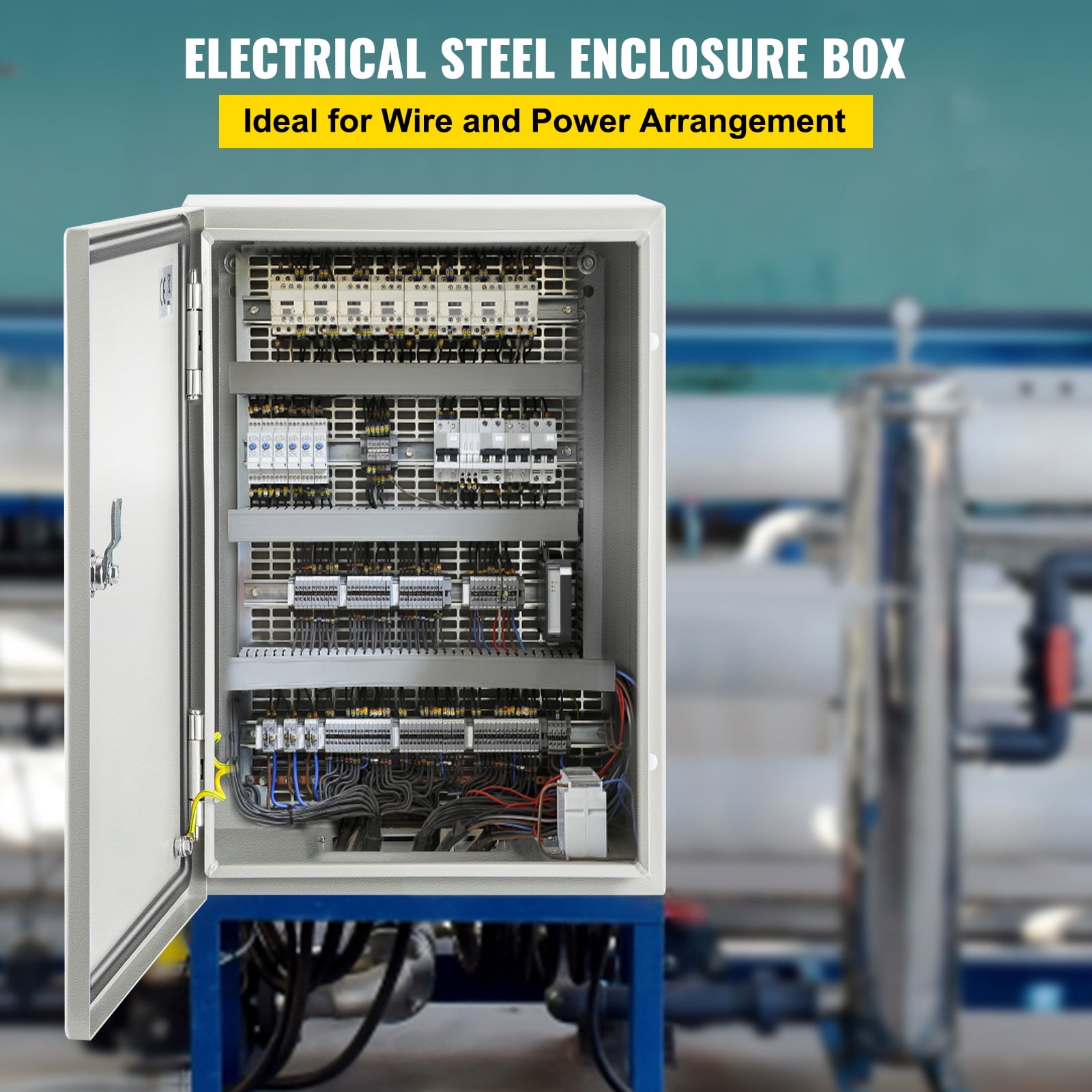 KFFKFF NEMA Metal Housing 12×8×6, NEMA 4X Metallic Electric Container, IP66 Resistant to Water & Dust, Exterior/Interior Electric Connection Box, Comes with Fixing Panel