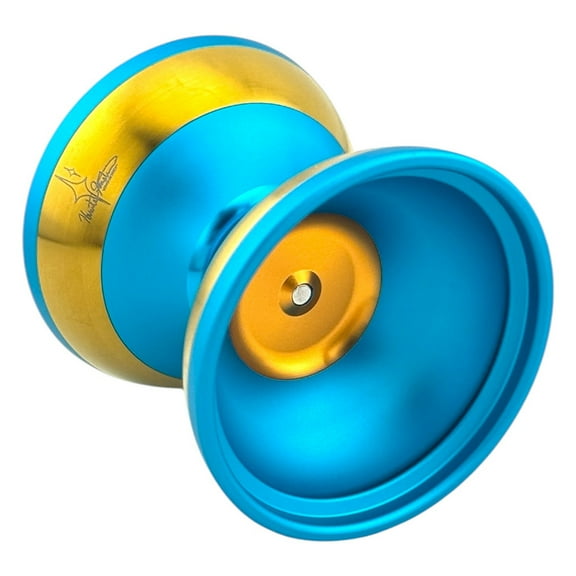 YoYoFactory Starlight Yo-Yo - Bi-Metal - Hunter Feuerstein Signature YoYo (Aqua with Gold Rings)