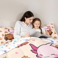 thumbnail image 4 of Erosebridal Cartoon Capybara Pink Axolotl Bedding Comforter Set 7 Pieces For Kids,Kawaii Animal Full Bedding Set For Boys Girls,Ultra Soft Home Decor, 4 of 6