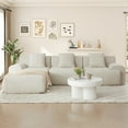 thumbnail image 5 of Muumblus 113" L-Shaped Modular Sectional Sofa, Oversized Corduroy Cloud Couch for Living Room, Beige, 5 of 12