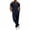 Navy, variant on Mens Summer 2 Piece Outfits Short Sets Solid Color 1/4 Zip Shirts and Loose Fit Pant Casual Spring Clothes