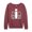 HEATHER MAROON, variant on International Harvester Logo Growing Daisies - Women's Lightweight French Terry Long Sleeve Shirt