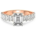 thumbnail image 3 of 1 Carat IGI Certified Emerald Shape Lab Grown Diamond Engagement Ring | 14K Rose Gold |Danica Side Oval Diamond Eternity Diamond Ring | FG-VS1-VS2 Quality Friendly Diamonds, 3 of 4