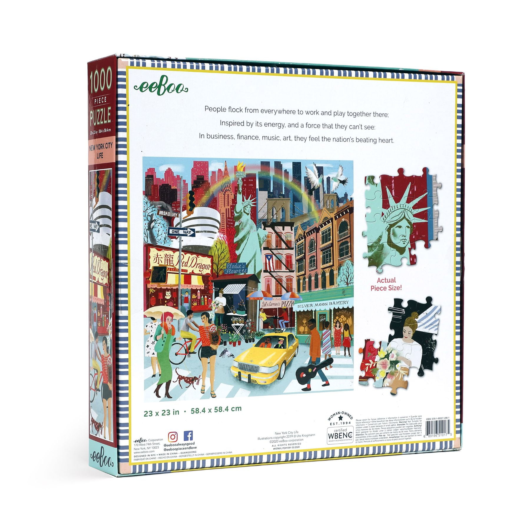 Eeboo 1000 Piece Puzzle for Adults or Kids, Colorful Design Jigsaw Puzzles