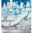 thumbnail image 2 of Soimoi Polyester Crepe Fabric Cedar Tree & Snowflake Panel Print Fabric by Yard 42 Inch Wide, 2 of 3
