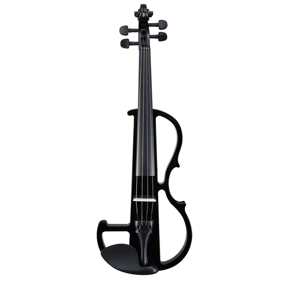 Tcbosik 4/4 Full Size Electric Violin Set with Headphone and Connecting Line for Beginner Adults, Fiddle with Bow, Case and Rosin, Black