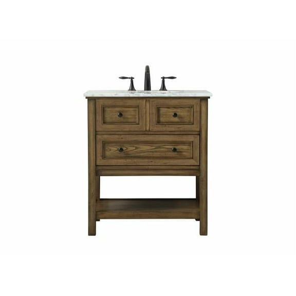30 in. Single Bathroom Rectangle Driftwood Vanity, Brown