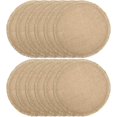 thumbnail image 1 of - Juego de 12 manteles individuales redondos y trenzs, para mesas de comedor, 38 cm, resistentes al calor, de yute, tela tejida natural para decoración, con borla (círculo de cordel), 1 of 1