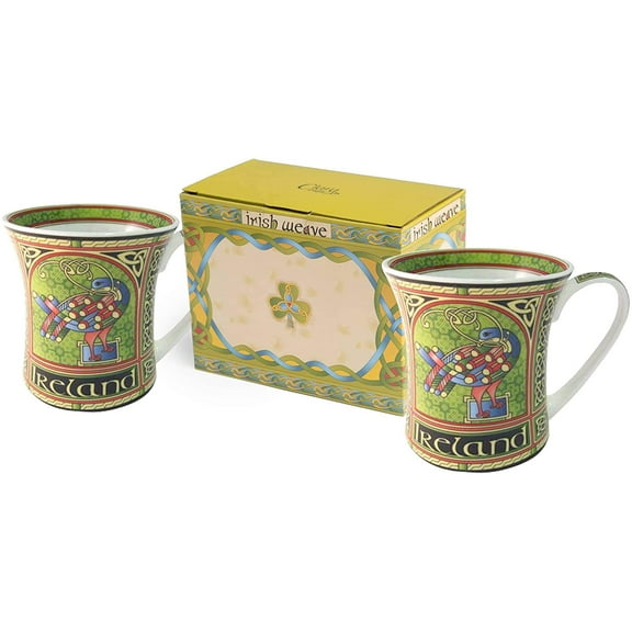 Ireland Celtic Peacock Mug Set of 2 by Royal Tara