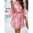 thumbnail image 4 of RYDCOT Dresses for Women 2024 Wedding Guest,Spring Summer Elegant Party Floral Dress Bell Sleeve Vacation Beach Sun Dresses Trendy Cruise Wear Flash Deal Pink, 4 of 9
