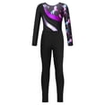 thumbnail image 4 of YEAHDOR Girls Long Sleeve Gym Suit Activewear Shiny Rhinestone Leotard with Leggings Sports Skating Outfit Pegasus 8, 4 of 7