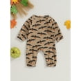 thumbnail image 4 of Wassery Baby Boys Girls Jumpsuits Infant Halloween Clothes Long Sleeve Crew Neck Pumpkin Bat Print Fall Romper Newborn Bodysuit Playsuit 0-18M, 4 of 9