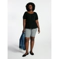 thumbnail image 2 of Terra & Sky Women's Peplum Top with Short Puff Sleeves, Sizes 0X-5X, 2 of 5
