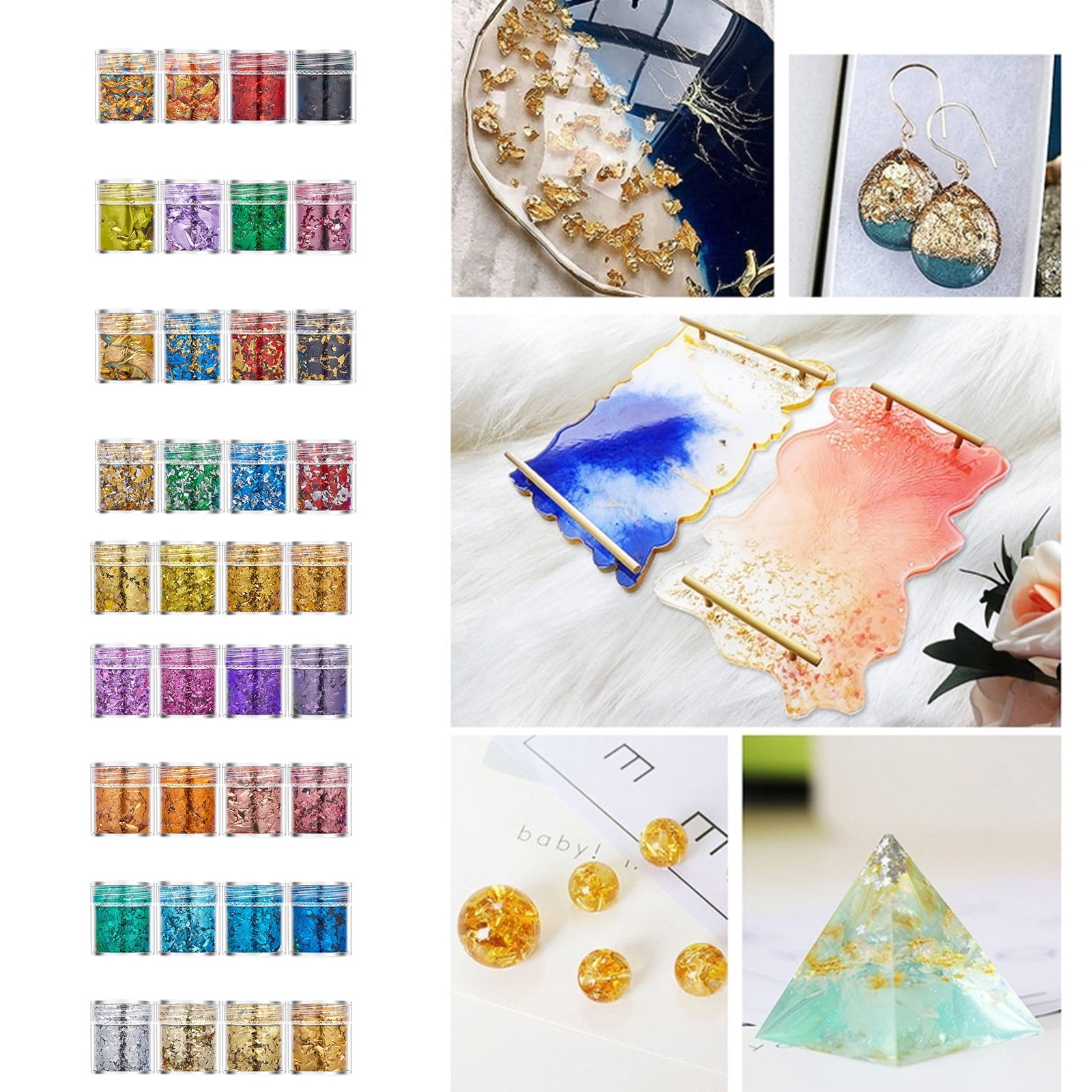 Imitation Gold Flakes for Painting and Jewelry Making Sequins Glitter Confettis Brilliant Gold Flakes for Crafters