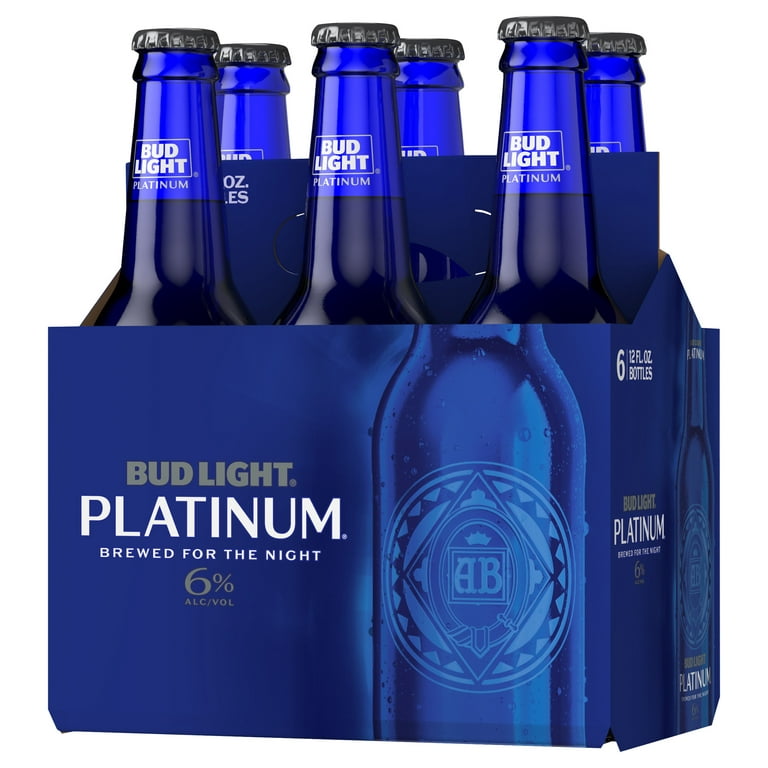Bud Light Platinum Beer, 6 Pack Beer, 12 fl oz Bottles, 6 % ABV, Domestic  Beer