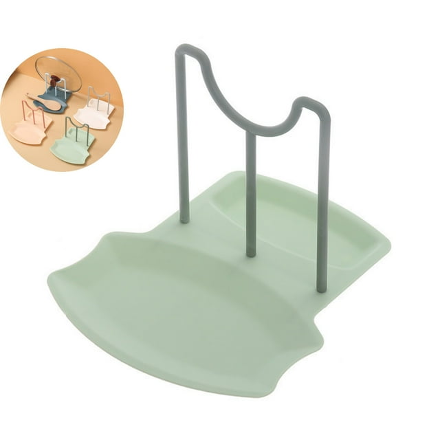 Dvruxg Dish Drying Rack Kitchen Organizer - Pot Lid Storage Shelf, Countertop Spoons Pad Bracket, Punch-Free Wall Mount Rack for Home Kitchen Accessories Tools