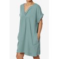 thumbnail image 3 of Robe Mini Babydoll en Gaze de Coton à Manches Courtes Col en V Décontractée pour Femmes, 3 of 7
