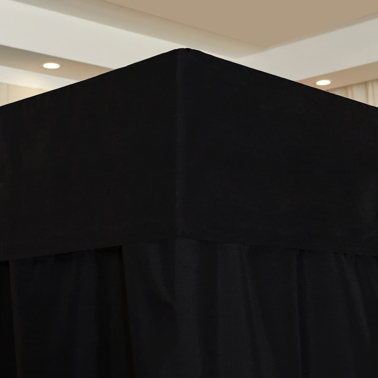 Solid Four Corner Post Canopy Bed Curtain Bed Drapes (Full, Star)