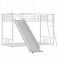 thumbnail image 4 of Harper & Bright Designs Metal Bunk Bed with Slide, Twin Over Twin Bunk Bed Metal Frame with Stairs, Safety Guard Rails for Adults, Easy to Assemble, No Box Spring Required, White, 4 of 9