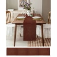 thumbnail image 6 of Dark Brown Burlap Cotton Table Runner 13x90 Inches Long, Vintage Country Monochrome Chocolate Color Farmhouse Table Runners, Outdoor Dining Tablecloths Decor for Baby Shower/Party/Wedding, 6 of 6