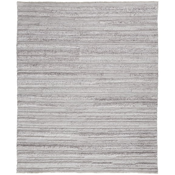 Feizy Alden Transitional Stripes, Ivory/Taupe, 2' x 3' Accent Rug Stain Fade Resistant Handmade Casual Solid Floor Rug for Living room Bedroom