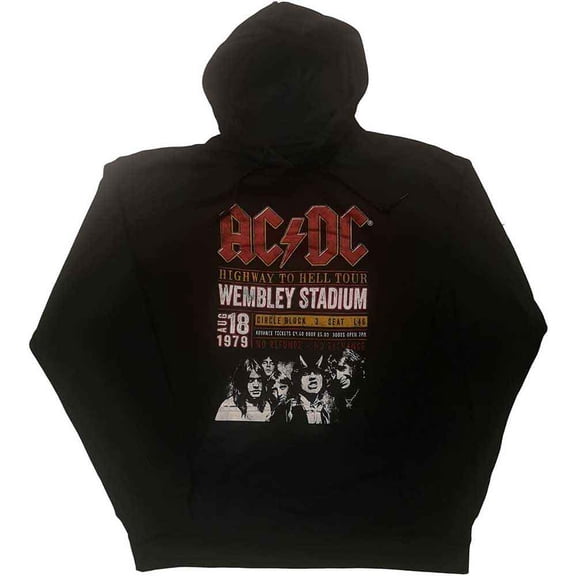 AC/DC Unisex Pullover Hoodie Sweatshirt Wembley '79 (Eco-Friendly) (Small)