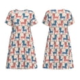thumbnail image 3 of Bixox Women's Short Sleeve Summer Dress Loose Swing Knee Length Dresses with Pockets-Cartoon Poodle Dog, 3 of 7