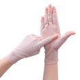 thumbnail image 2 of Mdesiwst 1 Pair Cycling Gloves Soft Breathable Half Fingers Stretch Thin Sun Protection Anti-Slip Particle Palm Lady Summer Gloves for Adult, 2 of 7