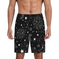 thumbnail image 1 of Balery Space Galaxy Pantalones cortos de pijama de punto de algodón para hombre con cinturilla y bolsillos-Medium, 1 of 6