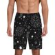 thumbnail image 1 of Balery Space Galaxy Pantalones cortos de pijama de punto de algodón para hombre con cinturilla y bolsillos-4X-Large, 1 of 6