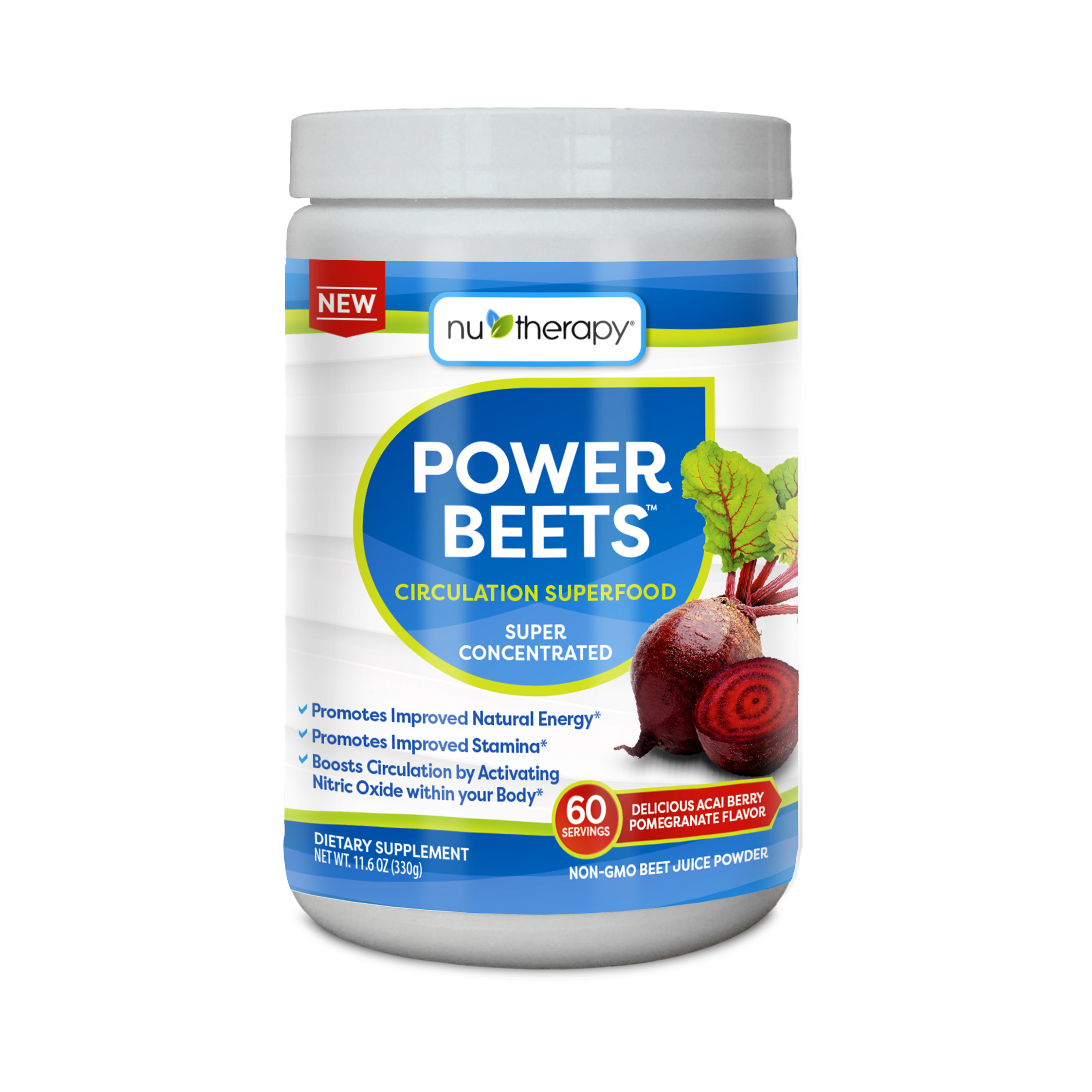 Nutherapy power beets powder berry pomegranate, 11.64 oz, 60 serving