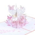 thumbnail image 3 of Tarjeta Emergente Tarjeta de felicitación de mariposa del día de San Valentín Tarjeta de año nuevo 3D para mamá (rosa) Sywqhk Libre de BPA, 3 of 9
