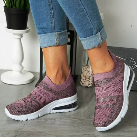 

Medcursor Women s Casual Solid Color Breathable Mesh Soft Sole Lightweight Sneakers
