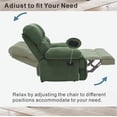 thumbnail image 4 of GARITIN Rocker Recliner Chair with Manual Recline and Rocking Function, Modern Reclining Chair and Lounge Seating with Nubby Fabric for Living Room, Dark Green, 4 of 6