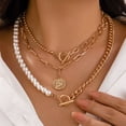 thumbnail image 6 of NICKSUN Dainty Layered Baroque Imitation Pearl OT Clasp Necklace for Women,Vintage Paperclip Chain Choker Necklace Adjustable Beaded Ball Chain Fashion Retro Charm Jewelry, 6 of 14