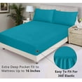 thumbnail image 4 of RUVANTI Flannel Sheets Queen Size - 100% Cotton Brushed Flannel Bed Sheet Sets - Deep Pockets 16 Inches (fits up to 18") - All Seasons Breathable & Super Soft - Warm & Cozy - 4 Pcs - Teal, 4 of 10