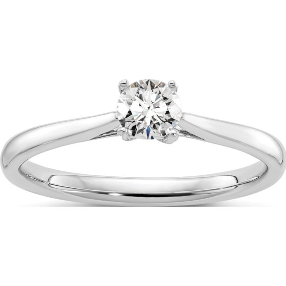 14K White Gold 14Kw 1/4 Ct Round Vs/Si, D E F, Lab Grown Diamond Solitaire Engagement Rin (Size 7) Made In United States rm1930e-025-wld