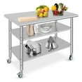 thumbnail image 2 of Zzistar Commercial Stainless Steel Work Table, Food Prep Stainless Steel Table, Metal Table Cart Heavy Duty Worktable with Caster Wheel, for Kitchen Restaurant Garage, Silver, 2 of 8